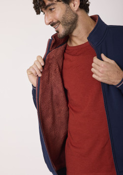 Veste doublée sherpa Bleu marine Homme