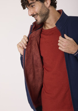 Veste doublée sherpa Bleu marine Homme Veste doublée sherpa Bleu marine Homme