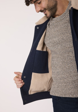 Veste homme col sherpa bleu marine Veste homme col sherpa bleu marine