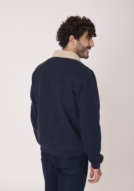 Veste homme col sherpa bleu marine Veste homme col sherpa bleu marine