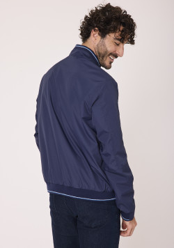 Blouson déperlant homme bleu marine
