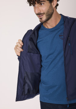 Blouson déperlant homme bleu marine