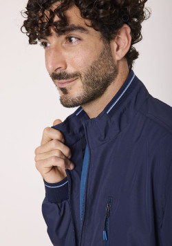 Blouson déperlant homme bleu marine