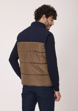 Veste sans manches Bleu marine et marron Homme