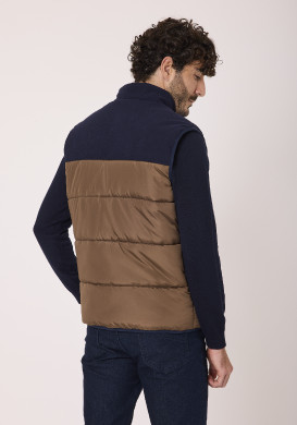 Veste sans manches Bleu marine et marron Homme