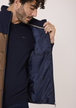 Veste sans manches Bleu marine et marron Homme