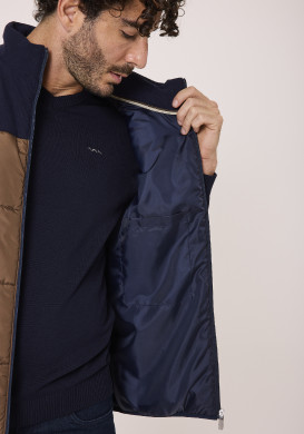 Veste sans manches Bleu marine et marron Homme