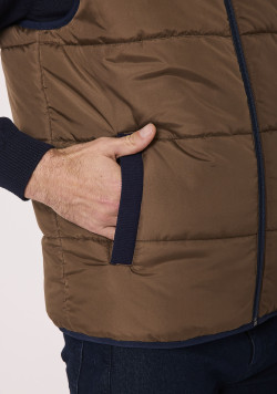 Veste sans manches Bleu marine et marron Homme