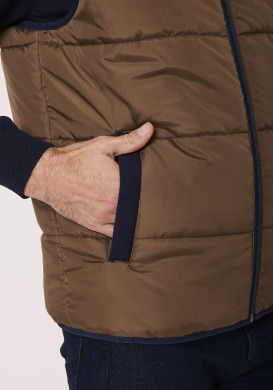 Veste sans manches Bleu marine et marron Homme
