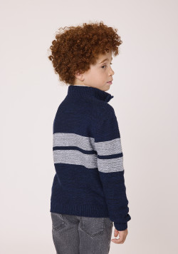 Pull à rayures 100% coton Bleu marine Garçon