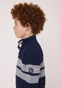 Pull à rayures 100% coton Bleu marine Garçon