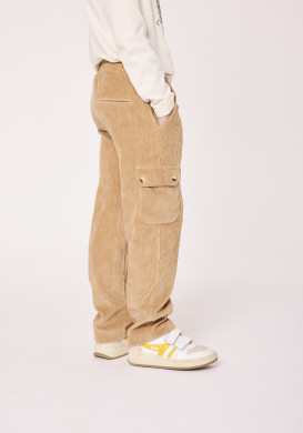 Pantalon cargo garçon velours côtelé beige Pantalon cargo garçon velours côtelé beige