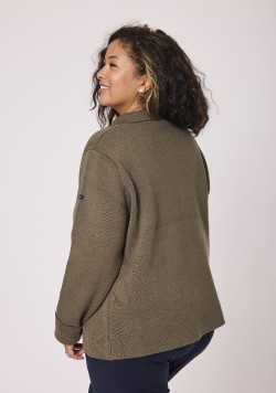 Gilet boutonné kaki femme