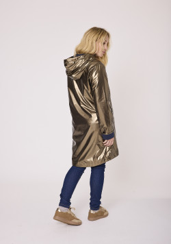 Coupe vent long cuivre irisé Femme