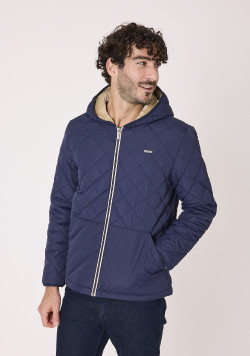 Doudoune doublée à capuche Bleu marine Homme