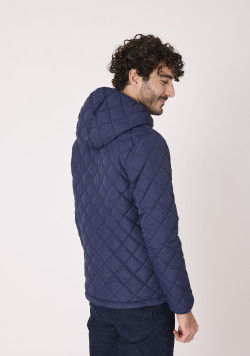 Doudoune doublée à capuche Bleu marine Homme