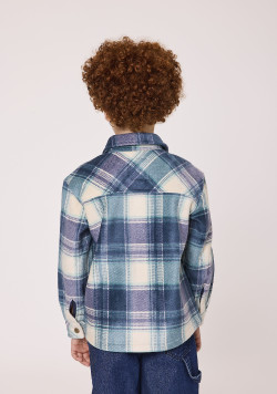 Veste surchemise polaire à carreaux Garçon