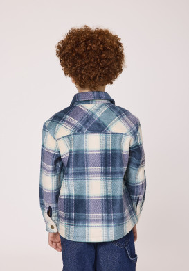 Veste surchemise polaire à carreaux Garçon
