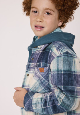 Veste surchemise polaire à carreaux Garçon