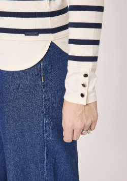 Marinière femme manches longues bleu marine