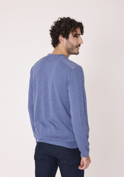 Pull 100% coton Bleu Homme