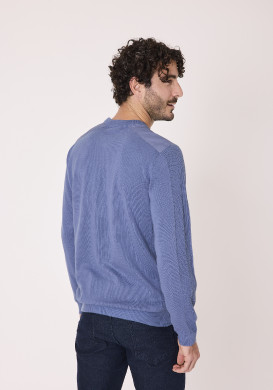 Pull 100% coton Bleu Homme Pull 100% coton Bleu Homme