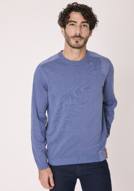 Pull 100% coton Bleu Homme Pull 100% coton Bleu Homme