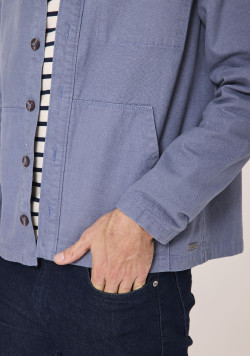 Veste vareuse 100% coton manches longues Bleu Homme