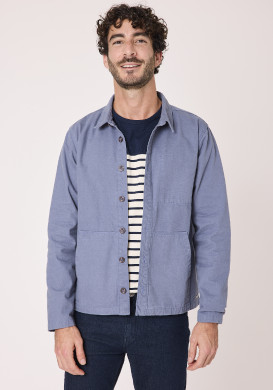 Veste vareuse 100% coton manches longues Bleu Homme Veste vareuse 100% coton manches longues Bleu Homme