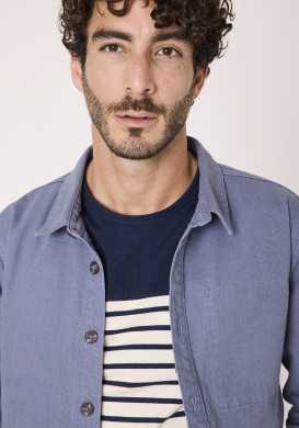 Veste vareuse 100% coton manches longues Bleu Homme Veste vareuse 100% coton manches longues Bleu Homme