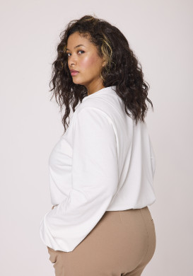 Blouse Col V Manches longues Blanche Femme Blouse Col V Manches longues Blanche Femme