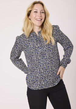 Blouse manches longues 100% viscose imprimé Femme