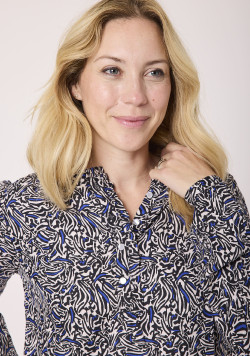 Blouse manches longues 100% viscose imprimé Femme