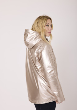 Coupe vent femme doublé à capuche doré