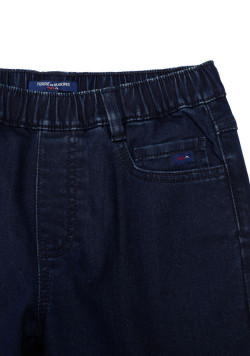 Jean taille réglable Bleu Marine Femme