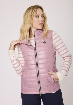 Doudoune sans manches Vieux Rose Femme