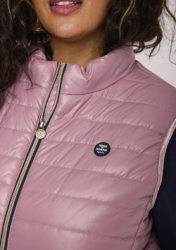 Doudoune sans manches Vieux Rose Femme