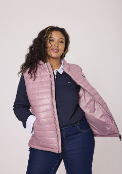 Doudoune sans manches Vieux Rose Femme
