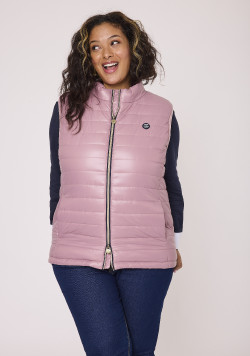 Doudoune sans manches Vieux Rose Femme
