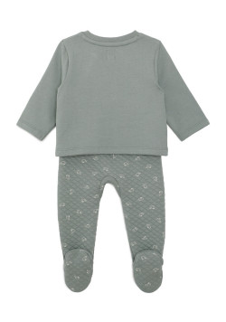 Ensemble mixte pantalon et haut Vert d'eau Bébé