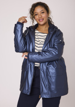 Ciré doublé polaire bleu irisé Femme