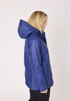 Ciré doublé polaire imprimé bleu Femme