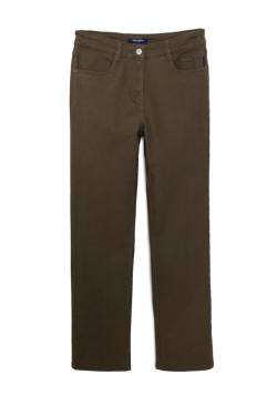 Pantalon droit kaki femme
