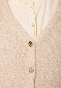 Gilet sans manches col V Beige doré Femme