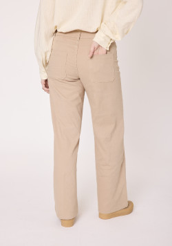 Pantalon Large 7/8ème Beige Femme