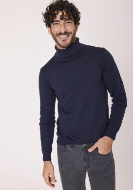 Pull col roulé Bleu marine Homme Pull col roulé Bleu marine Homme