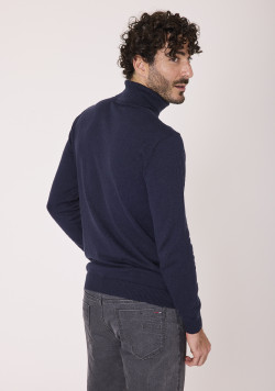 Pull col roulé Bleu marine Homme