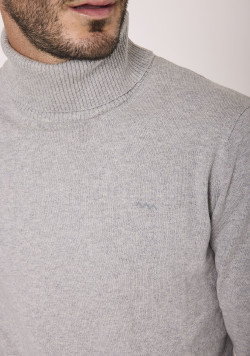 Pull col roulé Gris Homme