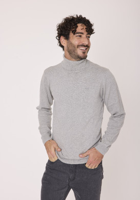 Pull col roulé Gris Homme Pull col roulé Gris Homme