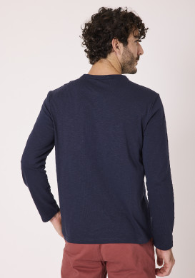Tee shirt manches longues 100% coton Bleu marine Homme Tee shirt manches longues 100% coton Bleu marine Homme